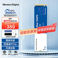 西部数据 WD）SN570/SN770 M.2接口 高速NVMe笔记本台式机SSD固态硬盘 蓝盘SN570 1T +散热片套装