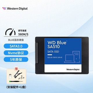 西部数据（WD） Blue系列-3D进阶高速读写版 蓝盘SATA3.0  笔记本台式机固态硬盘SSD  蓝盘 250G+16G系统优盘