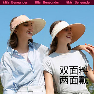 蕉下（beneunder）防晒帽空顶帽子女夏季太阳帽户外骑行防晒遮脸 暮灰蓝-象牙米