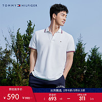 TOMMY HILFIGER Tommy 23新款春夏男时尚通勤小绣标镶边合身版短袖POLO衫78J9195