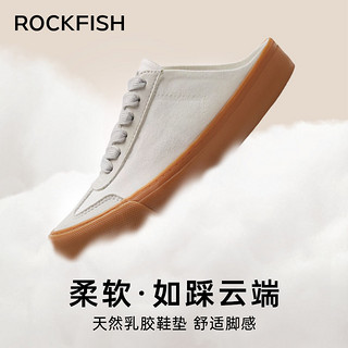 Rockfish防泼水德训鞋半拖女夏季新款复古懒人一脚蹬运动休闲板鞋