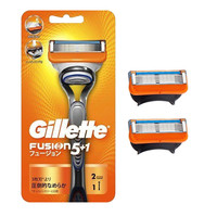 吉列(GILLETTE) 锋隐5致护 5+1层刀片 清爽手动剃须刀刮胡刀 1个支架+2个刀头 黄色 锋隐5柔肤华润1刀架+2刀头
