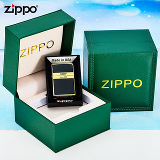 ZiPPO zippo打火机 之宝美国原装煤油防风盔甲打火机珐琅标志男士礼物 之宝诞生日纪念款套装 盔甲金黑