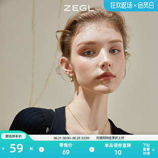 ZEGL淡水珍珠水滴高级感耳环女小众设计感耳钉银针复古巴洛克耳饰