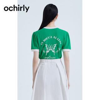 ochirly 欧时力 女士短袖针织衫 1WY303181F