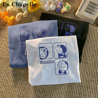 La Chapelle 哆啦a梦t恤短袖男女情侣夏装港风ins潮牌五分袖宽松潮