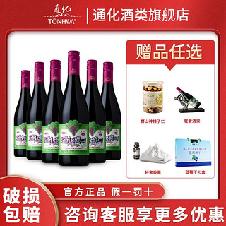 TONHWA 通化葡萄酒 通化爽口山葡萄酒甜型红酒微气泡露酒大爽口低度酒整箱720ml/六瓶