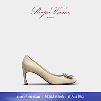 Roger Vivier 罗杰维维亚 RV女鞋Trompette钻扣高跟鞋方头时尚婚鞋细跟单鞋