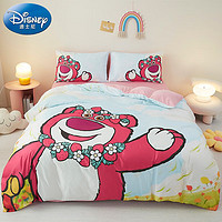 Disney 迪士尼 家纺四件套A类卡通床上用品双人 冰丝草莓熊 适用于1.5/1.8m床