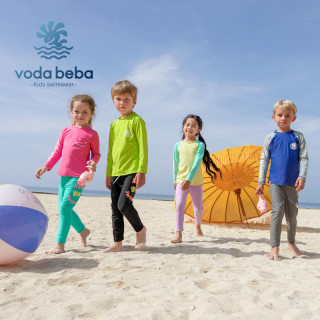 Voda Beba vodabeba儿童泳衣女童男童分体防晒速干长袖长裤青少年单件上衣裤