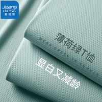 真维斯（JEANSWEST）网眼t恤男夏季短袖潮牌百搭半袖青少年透气凉感宽松纯色速干上衣 豆绿 4XL(体重200斤-220斤)