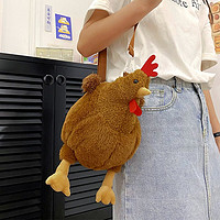 布兰奴（BULANNU）可爱毛绒塞西尔鸡走地鸡玩偶包包女2023新款超火洋气单肩斜挎包 公鸡