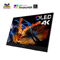 优派15.6英寸4K OLED便携显示器 HDR TrueBlack500 DCI-P3广色域 双Type-C 内置音响VX1622