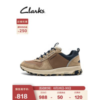Clarks其乐男鞋男士拼色时尚潮流抓地力强透气运动鞋跑步鞋 沙色 42.5