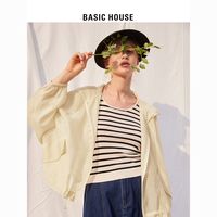 Basic House/百家好甜辣短外套女2023夏季爆款透气轻薄长袖上衣女
