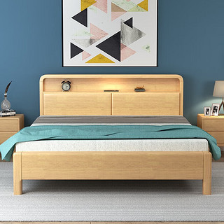 奈高 现代简约中式实木单床 框架款 1.5m