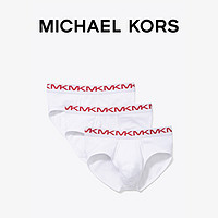 MICHAEL KORS 迈克·科尔斯 MK 棉质透气印花 Logo 腰边男士三角内裤 三条装