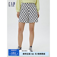 Gap 盖璞 女装夏季2023新款LOGO高腰宽松运动短裤614730辣妹休闲裤卫裤