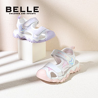 BeLLE 百丽 儿童夏季新款中小童运动包头凉鞋女童DE3532