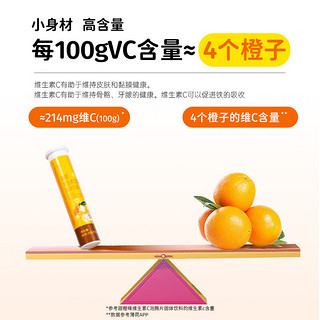 绿瘦（LVSHOU）维生素C泡腾片补充VC 甜橙味
