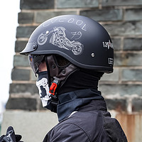 LVCOOL摩托车头盔半盔复古头盔巡航踏板机车头盔瓢盔夏季3C认证