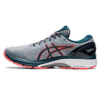 ASICS 亚瑟士男跑鞋 GEL-KAYANO 27 轻量回弹稳定支撑男士跑步鞋 运动休闲鞋礼物 蓝灰橙 1011A767.021 标准42/US8.5