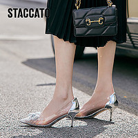 STACCATO 思加图 2022春季新款优雅蝴蝶结尖头浅口鞋通勤细跟单鞋9NW79AQ2