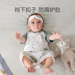 欧孕（OUYUN）婴儿睡袋儿童夏季薄款宝宝清凉夏季竹棉纱布空调家居服睡衣睡裙新 甜甜圈乐队 80码