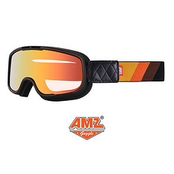 AMZ 摩托车风镜哈雷头盔护目镜复古机车骑行防晒越野防风镜戴眼镜