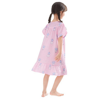 Purcotton 全棉时代 女童短袖家居裙 PUQ232010 粉色 130码