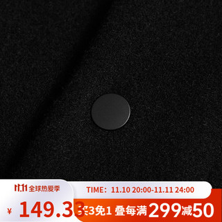 凡客诚品vancl冬款毛呢风衣男士大衣连帽中长款韩版呢子外套 黑色  XL