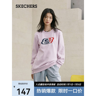 SKECHERS 斯凯奇 中性运动卫衣 L321U174/01NX 灰粉色 L