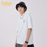 Cabbeen 卡宾 商场同款Cabbeen/卡宾男装连帽短袖卫衣3213165002潮流笑脸印花H
