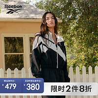 Reebok 锐步 官方2022女子黑白撞色潮流运动短款修身外套HH9752