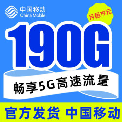 China Mobile 中国移动 星翼卡 19元月租（160G通用流量+30G定向流量+0.1元/分钟通话）