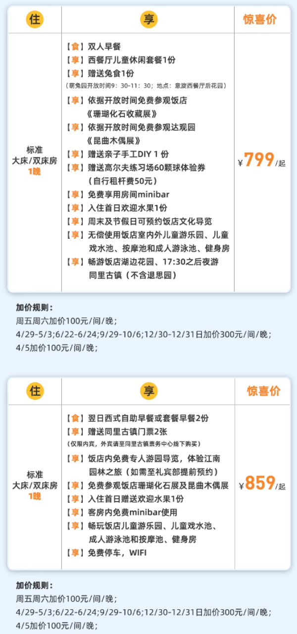 夜游同里 江浙沪亲子酒店 苏州同里湖大饭店 多房型套餐(含双早+可选套餐)
