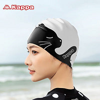 Kappa 卡帕 游泳帽女士硅胶防水护耳长发成人不勒头游泳帽