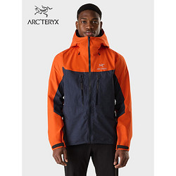 ARC'TERYX 始祖鸟 ALPHA JACKET  GORE-TEX 防水 男子 冲锋衣 蓝黑色/菲诺橙 M