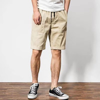 亦轻 男装直筒工装裤2023夏新款休闲短裤拉链口袋潮流五分裤