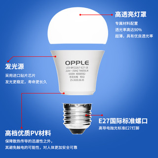 欧普照明 OPPLE欧普led灯泡小螺口e27节能灯e14高亮暖白光家用照明灯5w超亮球泡 其它 黄 E27大螺口3W