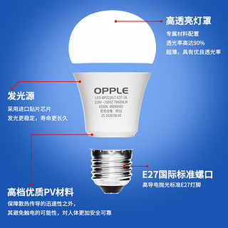 欧普led灯泡小螺口e27节能灯e14高亮暖白光家用照明灯5w超亮球泡 其它 白 无影泡13w-E27大螺口（更适用于各类吊灯）