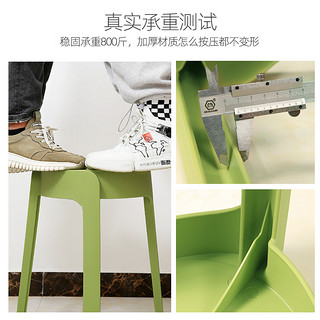 塑料凳子家用可叠放加厚商用餐饮高胶风车摆摊板凳简易特厚圆椅子 加厚款抹茶绿