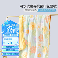 家纺(bliss)夏凉被可水洗双人抑菌宿舍纤维单人空调被子夏季 春意盎趣印花抗菌夏被 150cm×200cm