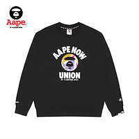 Aape 旗舰店男装秋冬迷彩猿颜字母印花薄绒休闲圆领卫衣3964XXJ