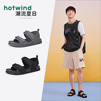hotwind 热风 凉鞋男2024年夏季新款潮流男士休闲时尚百搭魔术贴外穿沙滩鞋