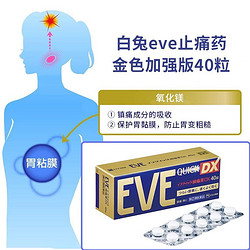 EVE 日本白兔牌eve发烧布洛芬解热止疼药感冒药金色 40粒*2盒