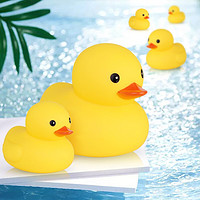 助城戏水小黄鸭发声大黄鸭子洗澡戏水套装搪胶公仔浴室戏水鸭 小黄鸭4只