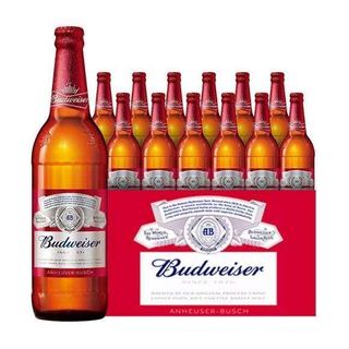 Budweiser 百威 江浙沪皖包邮 百威啤酒玻璃瓶580ml*12瓶整箱