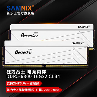 SK hynix 海力士 新乐士（SAMNIX）DDR5 台式机内存条狂刃战士海力士A-die超频游戏 32G（16Gx2）6800 C34/XMP白