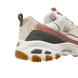 Skechers斯凯奇女复古运动老爹鞋拼色熊猫鞋 11947 NTPH自然色/蜜桃色 37